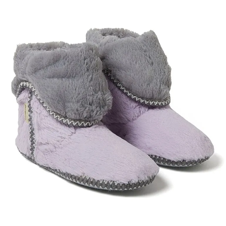 Dearfoams Beth Furry Womens Memory Foam Bootie Slippers