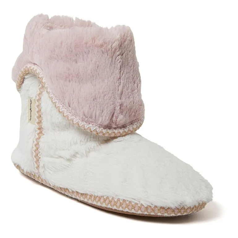 Dearfoams Beth Furry Womens Memory Foam Bootie Slippers