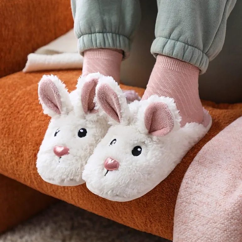 Dearfoams Bunny Novelty Scuff Womens Memory Foam Slip-On Slippers