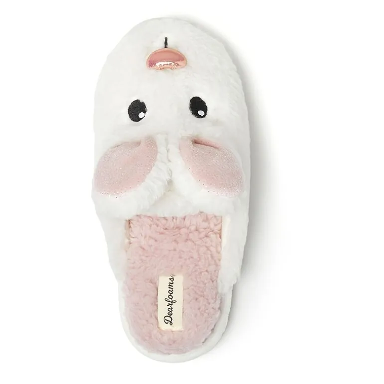 Dearfoams Bunny Novelty Scuff Womens Memory Foam Slip-On Slippers