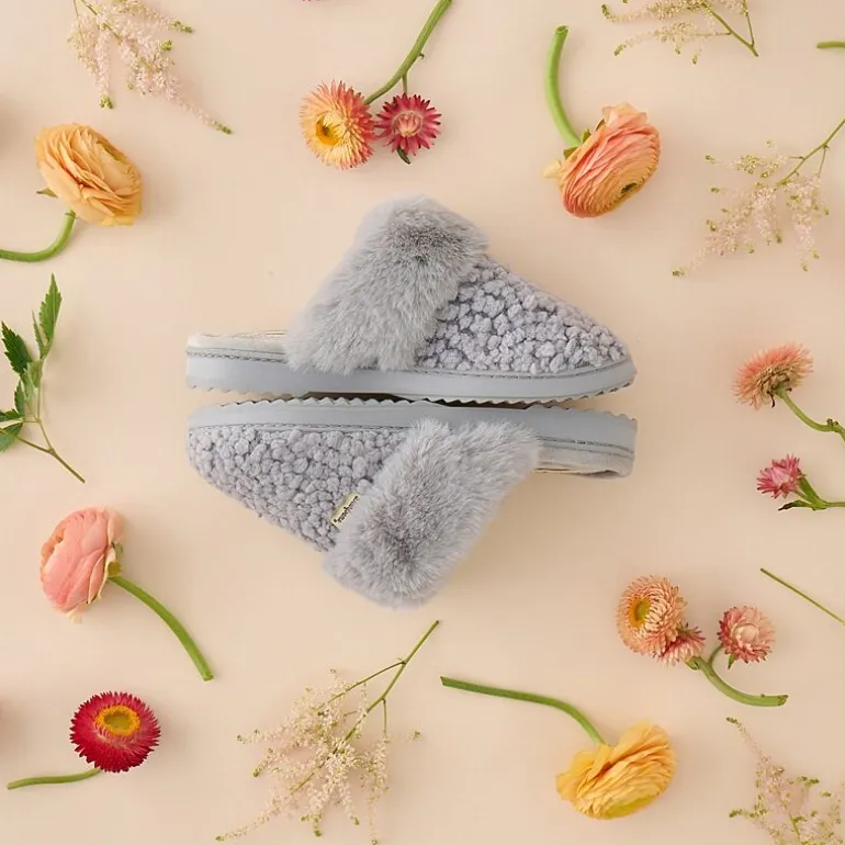 Dearfoams Courtney Knit Scuff Womens Memory Foam Slip-On Slippers