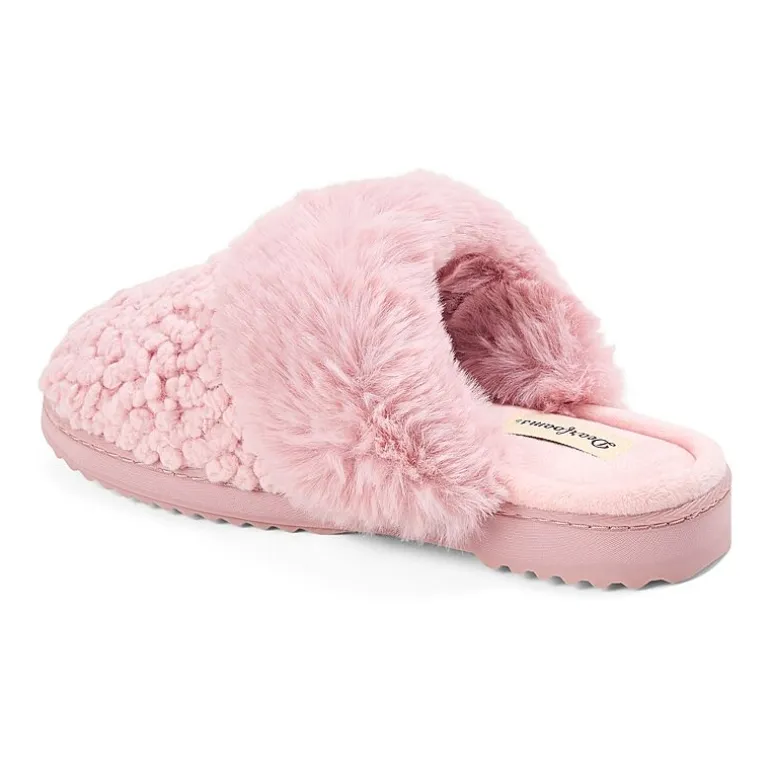 Dearfoams Courtney Knit Scuff Womens Memory Foam Slip-On Slippers