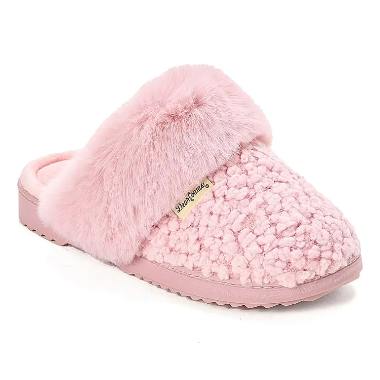 Dearfoams Courtney Knit Scuff Womens Memory Foam Slip-On Slippers