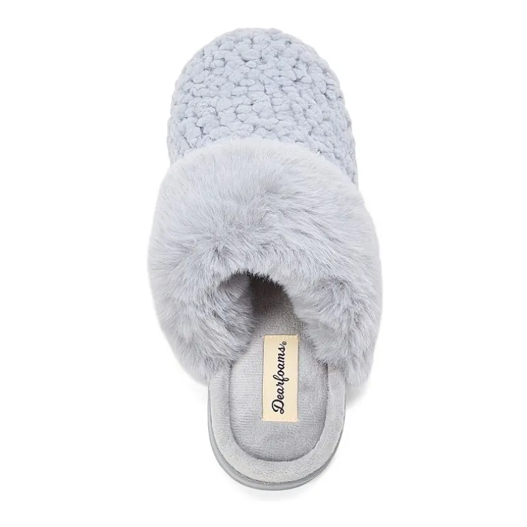 Dearfoams Courtney Knit Scuff Womens Memory Foam Slip-On Slippers