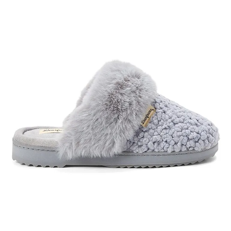 Dearfoams Courtney Knit Scuff Womens Memory Foam Slip-On Slippers
