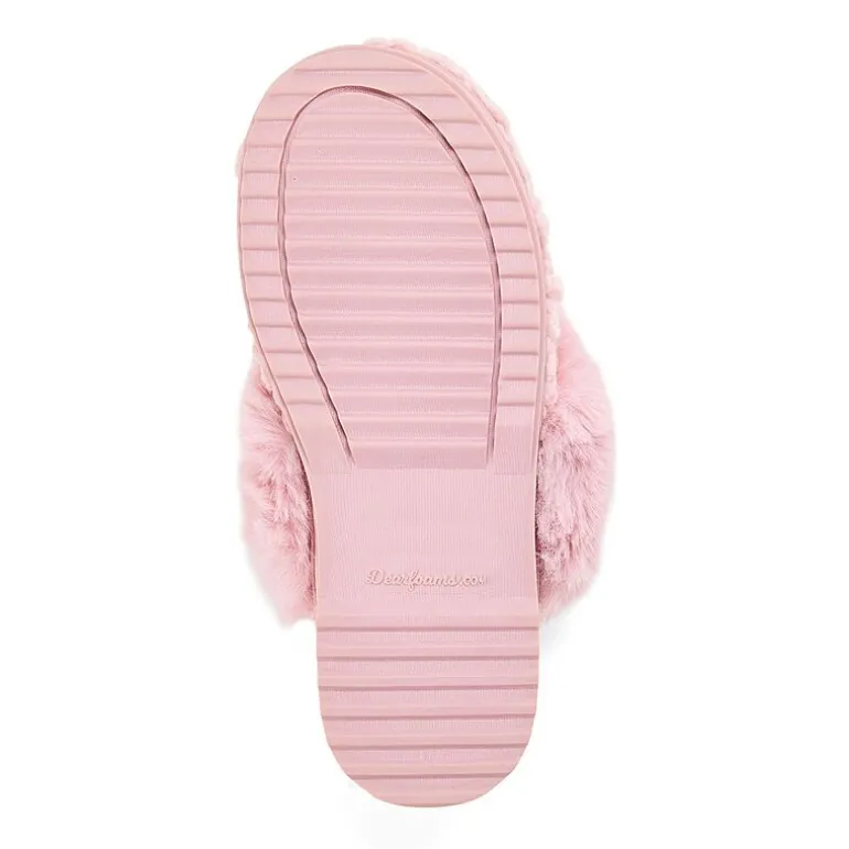 Dearfoams Courtney Knit Scuff Womens Memory Foam Slip-On Slippers