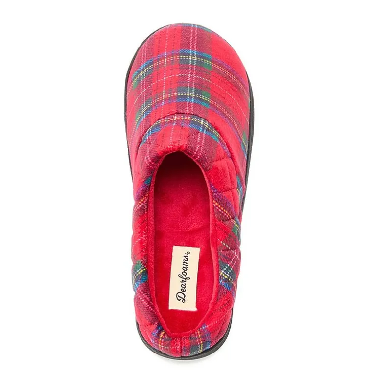 Dearfoams Darcy Velour Scuff Womens Memory Foam Clog Slippers