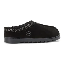 Dearfoams Doreen Genuine Suede Clog With Embroidery Womens Slip-On Slippers