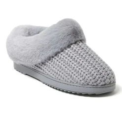 Dearfoams Hannah Festive Knit Womens Memory Foam Clog Slippers