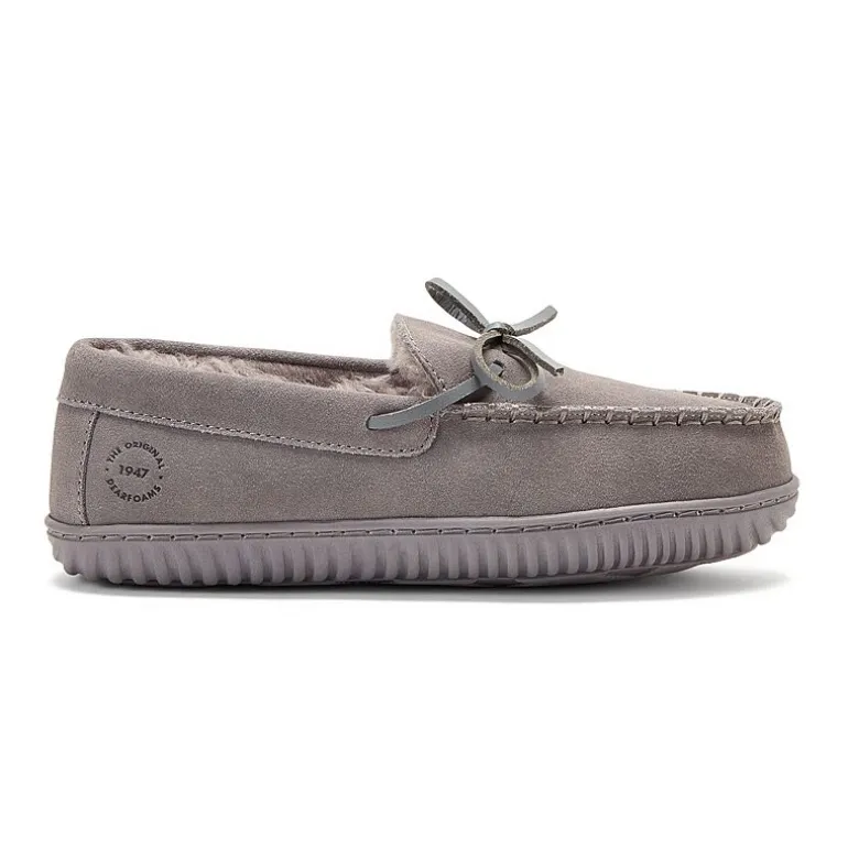 Dearfoams Harriet Genuine Suede Moc Womens Slip-On Slippers