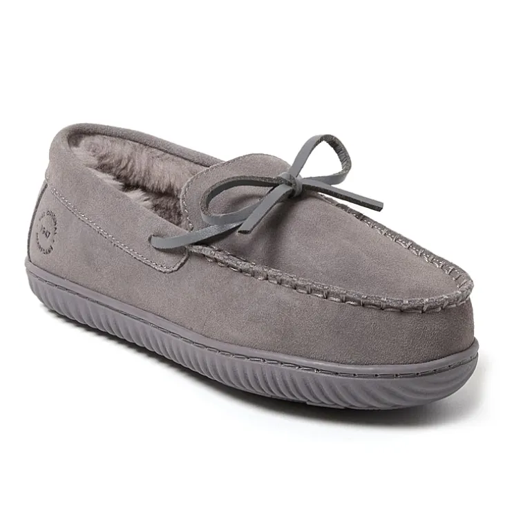 Dearfoams Harriet Genuine Suede Moc Womens Slip-On Slippers
