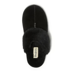 Dearfoams Helena Genuine Suede Scuff Womens Memory Foam Slip-On Slippers
