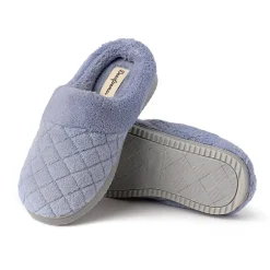 Dearfoams Libby Quilted Terry Womens Memory Foam Clog Slippers