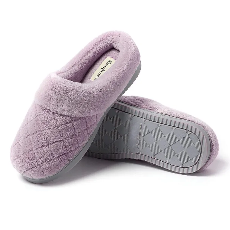 Dearfoams Libby Quilted Terry Womens Memory Foam Clog Slippers