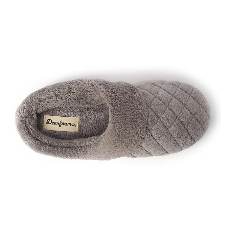 Dearfoams Libby Quilted Terry Womens Memory Foam Clog Slippers