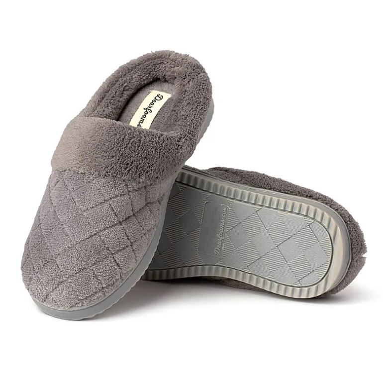 Dearfoams Libby Quilted Terry Womens Memory Foam Clog Slippers