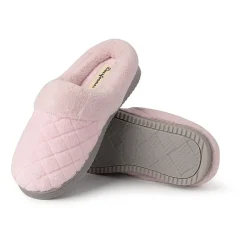 Dearfoams Libby Quilted Terry Womens Memory Foam Clog Slippers