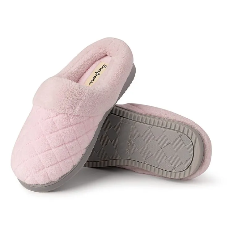 Dearfoams Libby Quilted Terry Womens Memory Foam Clog Slippers