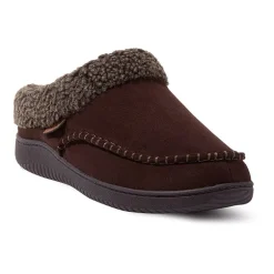 Dearfoams Marshall Microsuede Moc Toe Mens Memory Foam Clog Slippers