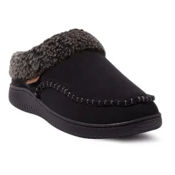 Dearfoams Marshall Microsuede Moc Toe Mens Memory Foam Clog Slippers