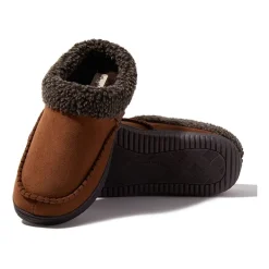 Dearfoams Marshall Microsuede Moc Toe Mens Memory Foam Clog Slippers