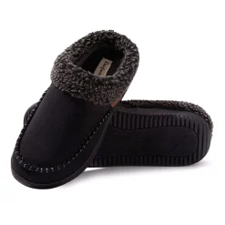Dearfoams Marshall Microsuede Moc Toe Mens Memory Foam Clog Slippers