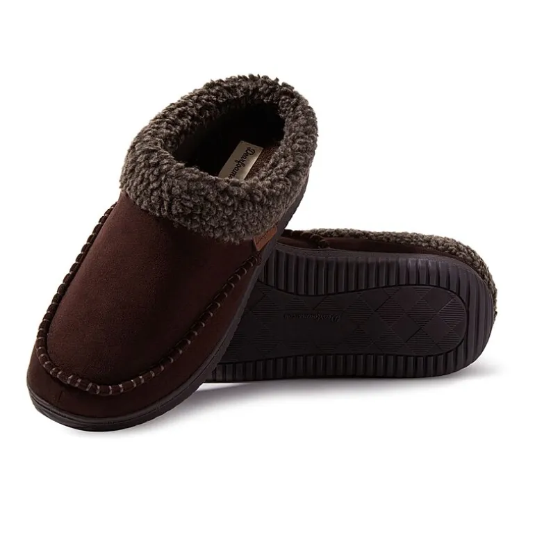 Dearfoams Marshall Microsuede Moc Toe Mens Memory Foam Clog Slippers