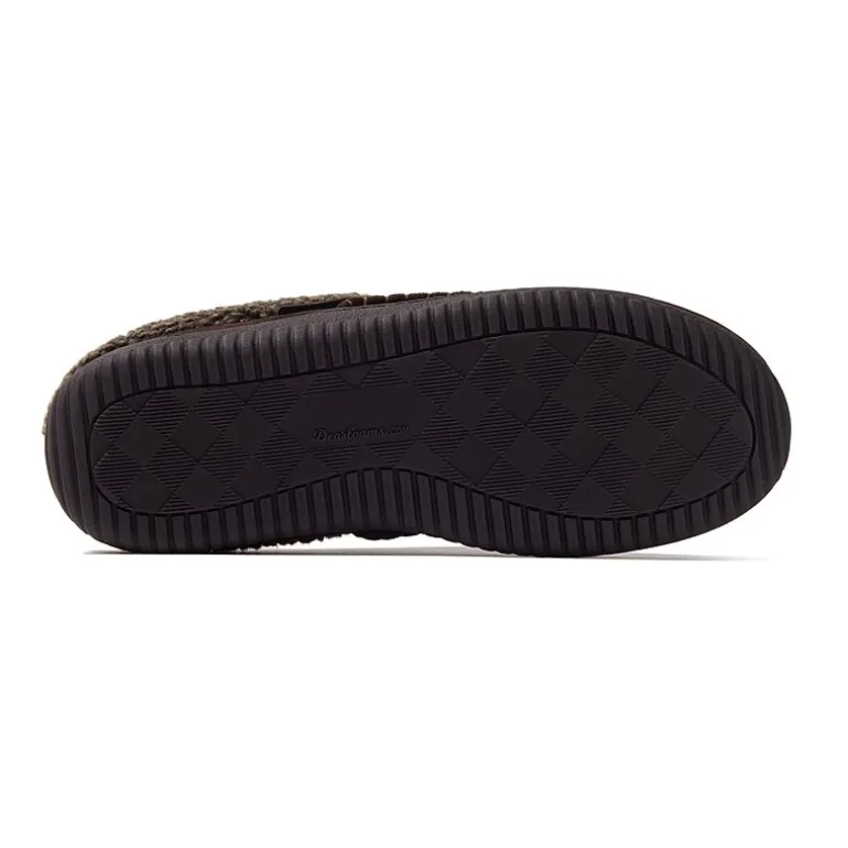 Dearfoams Marshall Microsuede Moc Toe Mens Memory Foam Clog Slippers