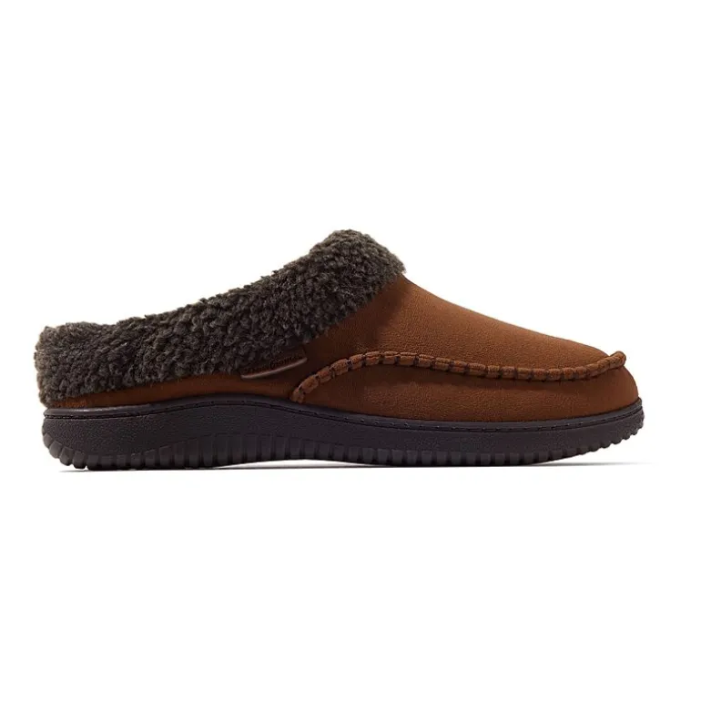 Dearfoams Marshall Microsuede Moc Toe Mens Memory Foam Clog Slippers