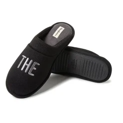Dearfoams Mens Memory Foam Slip-On Slippers