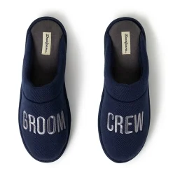 Dearfoams Mens Memory Foam Slip-On Slippers