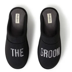 Dearfoams Mens Memory Foam Slip-On Slippers