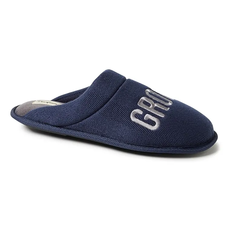 Dearfoams Mens Memory Foam Slip-On Slippers