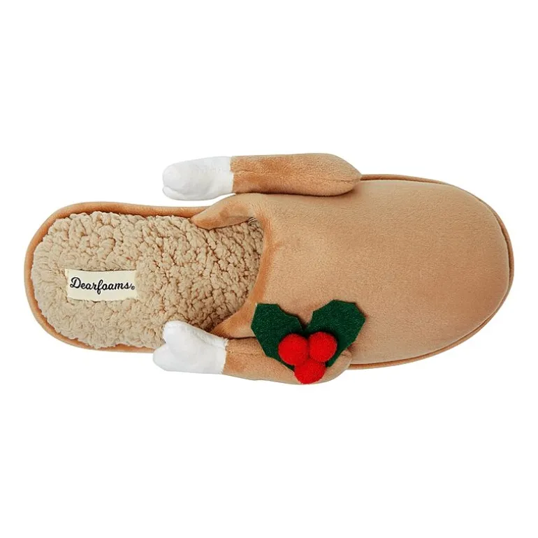 Dearfoams Mens Memory Foam Slip-On Slippers