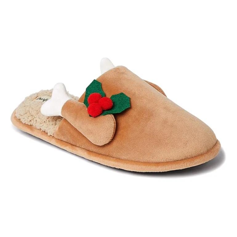 Dearfoams Mens Memory Foam Slip-On Slippers