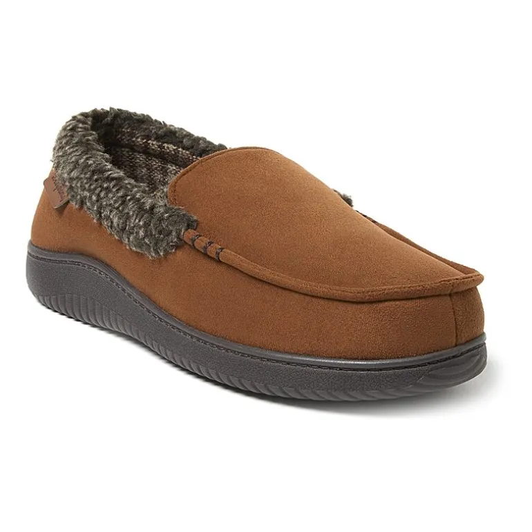 Dearfoams Mens Moccasin Slippers