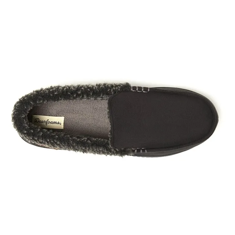 Dearfoams Mens Moccasin Slippers