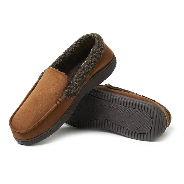 Dearfoams Mens Moccasin Slippers