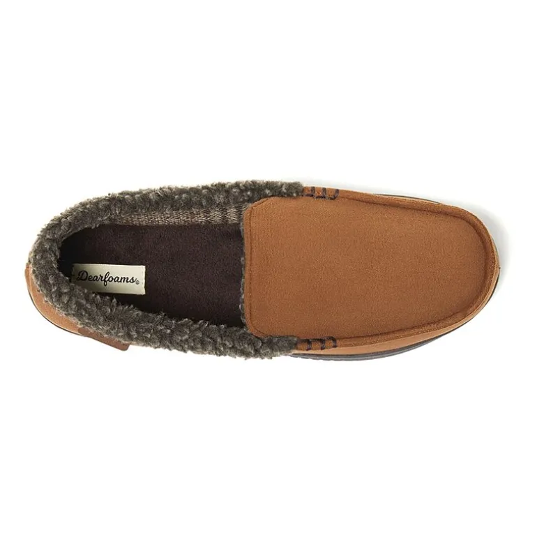 Dearfoams Mens Moccasin Slippers