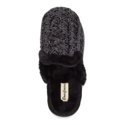 Dearfoams Paris Chenille Shaped Tab Scuff Womens Slip-On Slippers