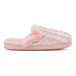 Dearfoams Paris Chenille Shaped Tab Scuff Womens Slip-On Slippers