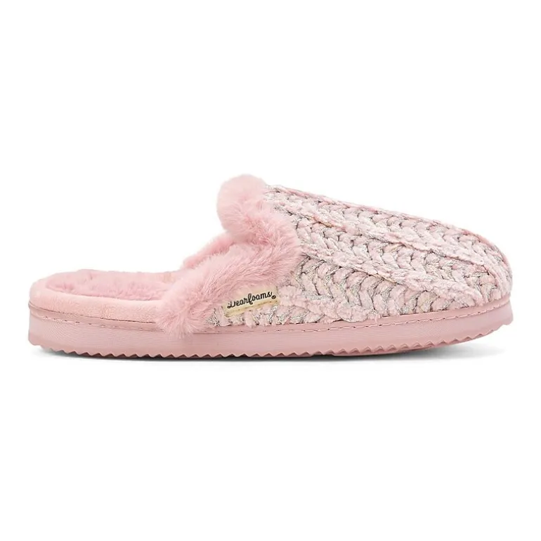 Dearfoams Paris Chenille Shaped Tab Scuff Womens Slip-On Slippers