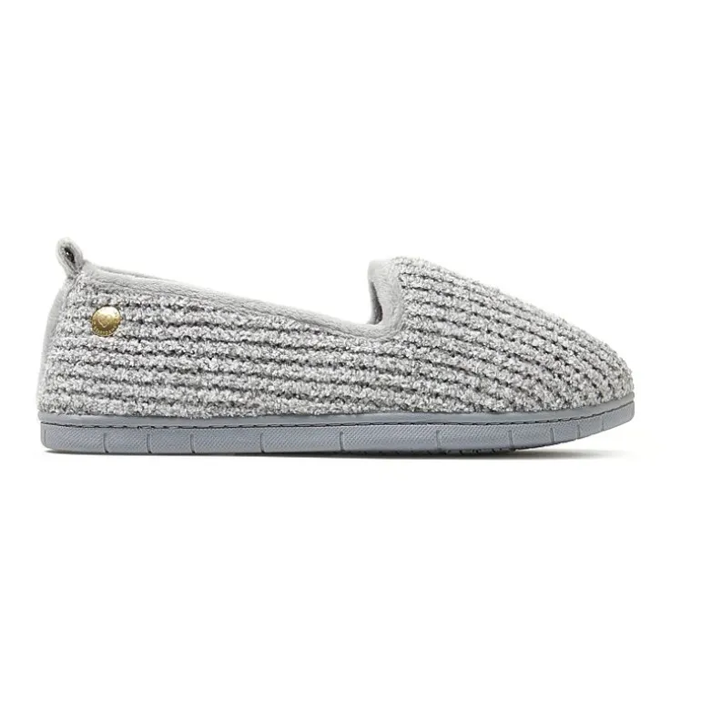 Dearfoams Rachel Marled Chenille Closed Back Womens Memory Foam Slip-On Slippers