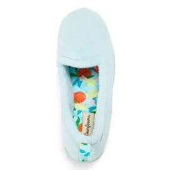 Dearfoams Rachel Velour Closed Back Womens Memory Foam Slip-On Slippers