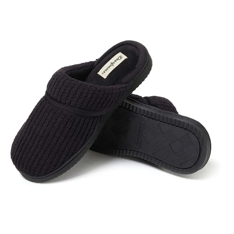 Dearfoams Serena Marled Chenille Scuff Womens Memory Foam Slip-On Slippers