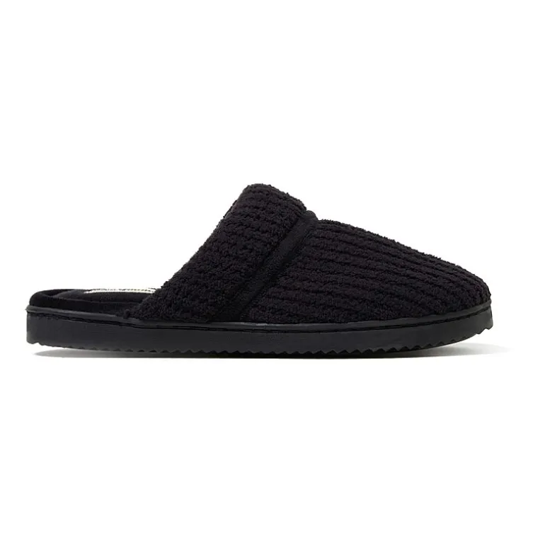 Dearfoams Serena Marled Chenille Scuff Womens Memory Foam Slip-On Slippers