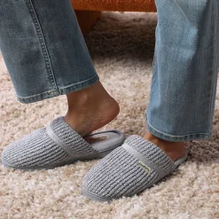 Dearfoams Serena Marled Chenille Scuff Womens Memory Foam Slip-On Slippers