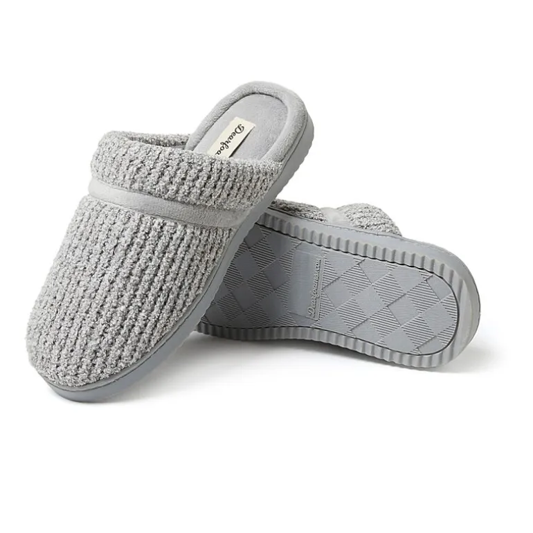 Dearfoams Serena Marled Chenille Scuff Womens Memory Foam Slip-On Slippers