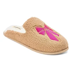 Dearfoams Teddy Heart Scuff Womens Memory Foam Slip-On Slippers