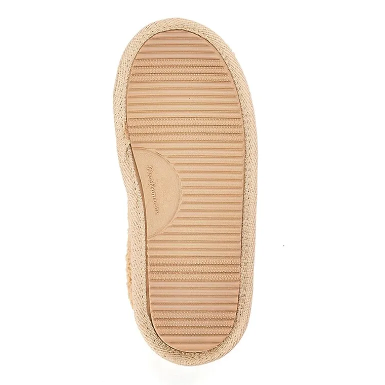 Dearfoams Teddy Heart Scuff Womens Memory Foam Slip-On Slippers